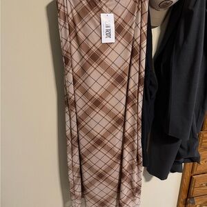 12th Tribe Brown Plaid Skirt